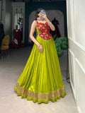 Enchanting Pure Rayon Embbosed Design Lehenga Choli - women's fashion mart