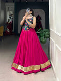 Enchanting Pure Rayon Embbosed Design Lehenga Choli -Lehenga Choli Maroon / M women's fashion mart
