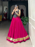 Enchanting Pure Rayon Embbosed Design Lehenga Choli - women's fashion mart