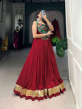 Enchanting Pure Rayon Embbosed Design Lehenga Choli -Lehenga Choli Maroon / M women's fashion mart