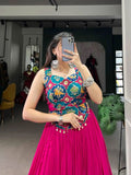 Enchanting Pure Rayon Embbosed Design Lehenga Choli -Lehenga Choli Maroon / M women's fashion mart
