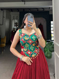 Enchanting Pure Rayon Embbosed Design Lehenga Choli -Lehenga Choli Maroon / M women's fashion mart