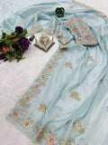 Glam Jimmy Choo Fabric Embroidered Saree with Designer Blouse - Default Title women's fashion mart