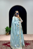 Glam Jimmy Choo Fabric Embroidered Saree with Designer Blouse - Default Title women's fashion mart