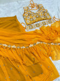 Designer Party Wear Lehenga Saree With Stitched Blouse -Georgette Saree Default Title women's fashion mart