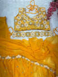 Designer Party Wear Lehenga Saree With Stitched Blouse -Georgette Saree Default Title women's fashion mart