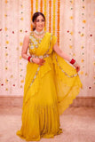 Designer Party Wear Lehenga Saree With Stitched Blouse -Georgette Saree Default Title women's fashion mart