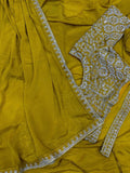Embroidered Cording Work Ready-to-Wear Saree with Matching Embroidery Blouse - Default Title women's fashion mart
