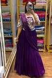 Nayantara Embroidered Lehenga Saree with Stitched Blouse - Default Title women's fashion mart