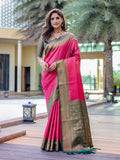 Magenta Pink Kubera Pattu Kanjivaram Silk Saree - Default Title women's fashion mart