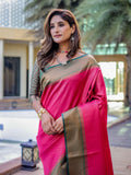 Magenta Pink Kubera Pattu Kanjivaram Silk Saree - Default Title women's fashion mart