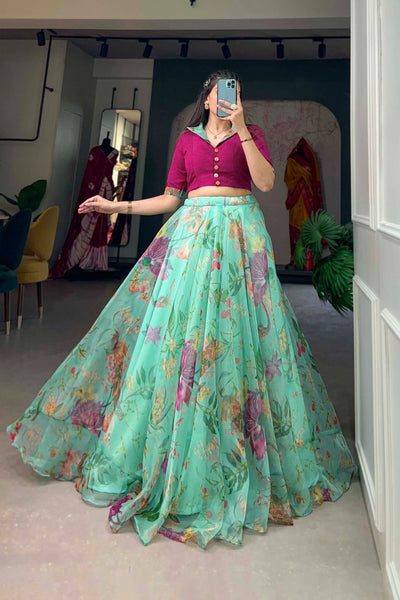 Effortless Elegance Lightweight Organza Co-Ord Set Lehenga - XXL women's fashion mart