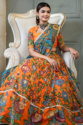 Rangmayi Kalamkari Print Lehenga Choli Set - XXL women's fashion mart