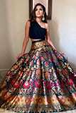Midnight Elegance Banarasi Lehenga Set - 4XL women's fashion mart