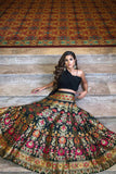 Midnight Elegance Banarasi Lehenga Set - 4XL women's fashion mart