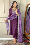 Viscose Silk Kurti Pant & Dupatta Set - S women's fashion mart