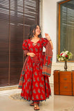 Floral Kurti Set with Tassels and Dori Work - S women's fashion mart