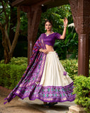 Elegant Designer Tussar Silk Patola Printed Lehenga Choli Set - women's fashion mart