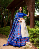Elegant Designer Tussar Silk Patola Printed Lehenga Choli Set - women's fashion mart
