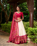 Elegant Designer Tussar Silk Patola Printed Lehenga Choli Set - women's fashion mart