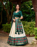 Elegant Designer Tussar Silk Patola Printed Lehenga Choli Set - women's fashion mart