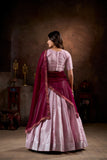 Jacquard Silk Pink Lehenga Choli Set - women's fashion mart