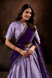 Elegant Jaquard Lavender Lehenga Choli Set - women's fashion mart