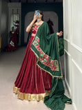 Plain Zari Weaved Chanderi Silk Lehenga Choli - women's fashion mart