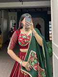 Plain Zari Weaved Chanderi Silk Lehenga Choli - women's fashion mart