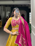 Plain Zari Weaved Chanderi Silk Lehenga Choli - women's fashion mart
