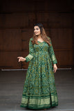 Pure Gaji Silk Bandhni Printed Green Traditional Gown - women's fashion mart