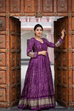 Gaji Silk Traditional Bandhej Printed Wine Gown - women's fashion mart