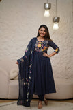 Anarkali Embroidered 3-Piece Suit Set  women's fashion mart