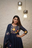 Anarkali Embroidered 3-Piece Suit Set  women's fashion mart