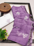 Premium Designer Embroidery White Thread Work With Lace Border Saree  women's fashion mart