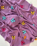 Butterfly Pattern Georgette Saree  women's fashion mart