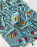 Butterfly Pattern Georgette Saree  women's fashion mart
