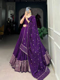 Amazing Pure Chanderi Embellished Lehenga Choli -Lehenga Choli Wine / XS women's fashion mart