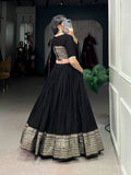 Amazing Pure Chanderi Embellished Lehenga Choli -Lehenga Choli Wine / XS women's fashion mart