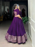 Amazing Pure Chanderi Embellished Lehenga Choli -Lehenga Choli Wine / XS women's fashion mart