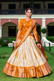 Mesmeric Dola Silk Shibori Printed Mustard lehenga Choli - women's fashion mart