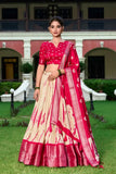 Outstanding Dola Silk Shibori Printed Red lehenga Choli - women's fashion mart