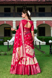 Outstanding Dola Silk Shibori Printed Red lehenga Choli - women's fashion mart
