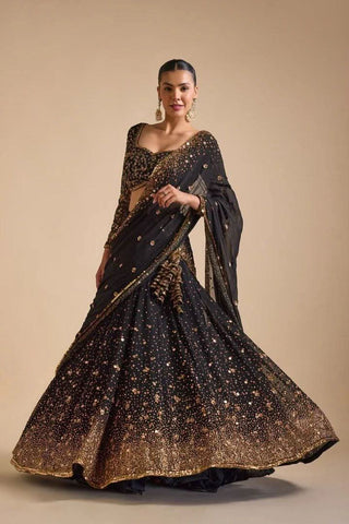 Dazzling Black Colour Sequence Work Lehenga Choli -Lehenga Choli Black women's fashion mart