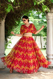 Ravishing Chiffon Red Floral Printed Lehenga Choli - women's fashion mart
