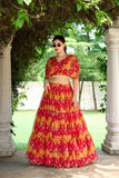 Ravishing Chiffon Red Floral Printed Lehenga Choli - women's fashion mart