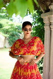 Ravishing Chiffon Red Floral Printed Lehenga Choli - women's fashion mart