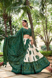 Ravishing Tussar Silk Lehenga Choli  With Bandhej Print - women's fashion mart