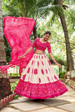 Ravishing Tussar Silk Lehenga Choli  With Bandhej Print - women's fashion mart