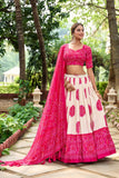 Ravishing Tussar Silk Lehenga Choli  With Bandhej Print - women's fashion mart